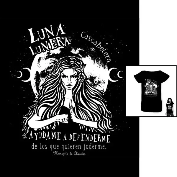 Camiseta Luna Lunera para mujer de Manojito de Claveles