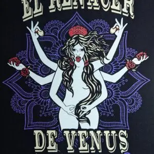Camiseta El Renacer de Venus · Detalle del estampado de Manojito de Claveles