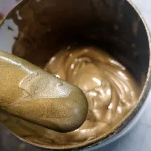 Estampación textil · Detalle de tinta bronce