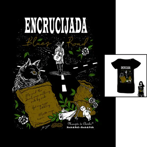 Camiseta Encrucijada Blues Road de Manojito de Claveles patrón femenino