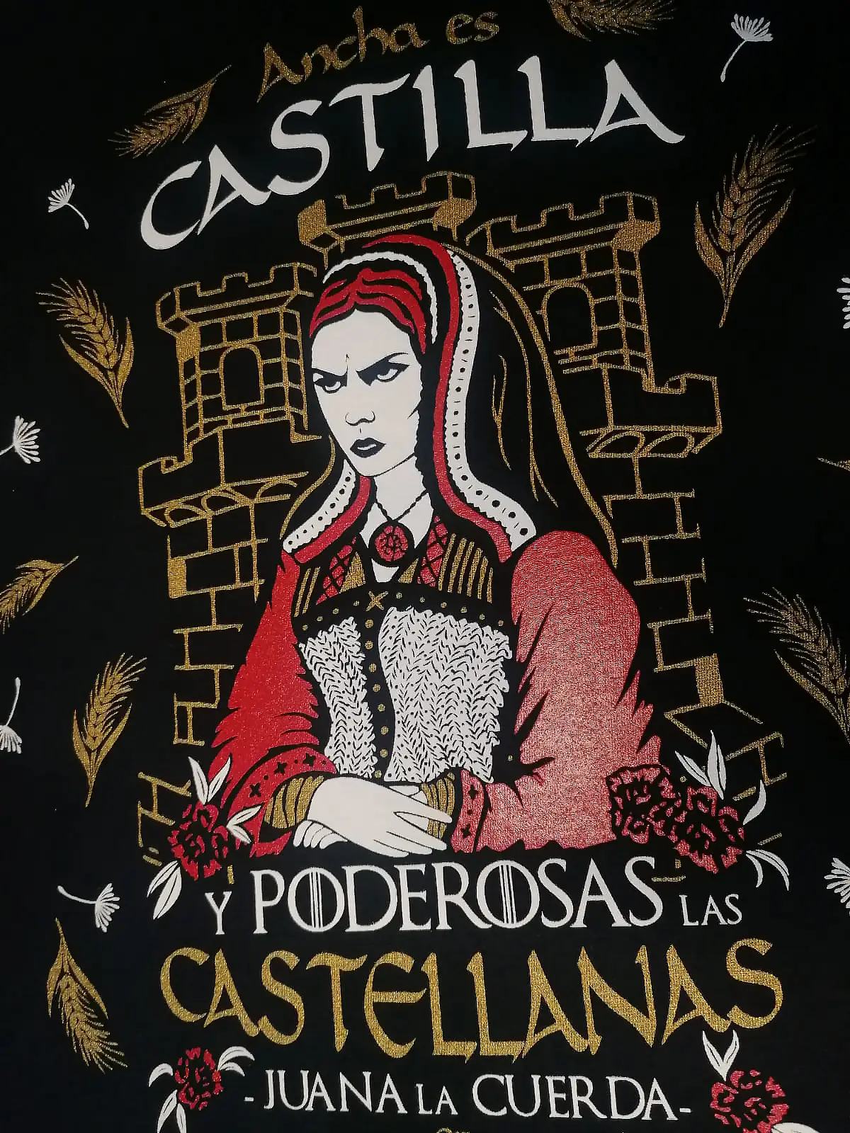 Camiseta Juana de Castilla · Detalle del estampado Camiseta Juana de Castilla · Detalle del estampado