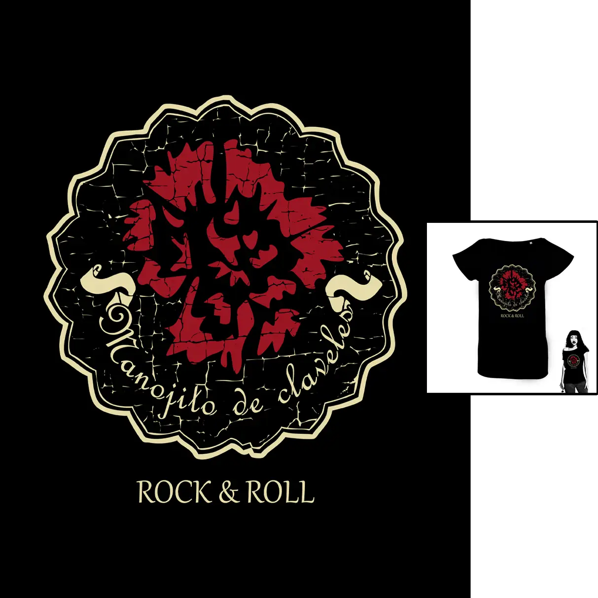 Camiseta Logotipo Manojito de Claveles para mujer Camiseta Logotipo de Manojito de Claveles patrón femenino