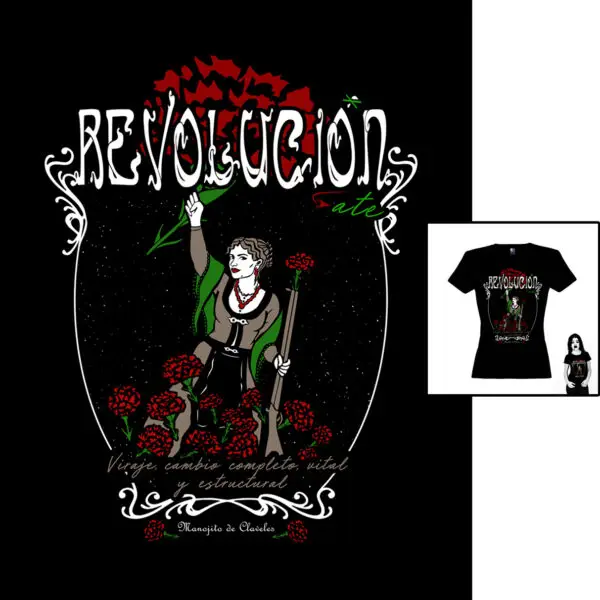 Camiseta Revolución de Manojito de Claveles patrón femenino entallado