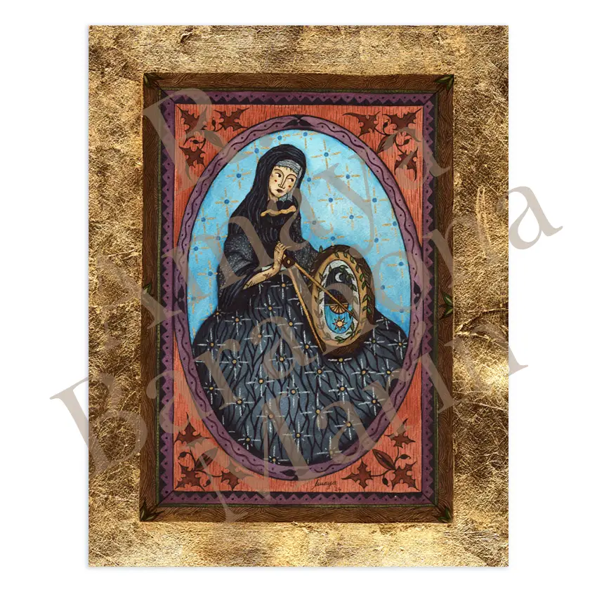 Ilustración de Hildegarda de Bingen por Amaya Barahona