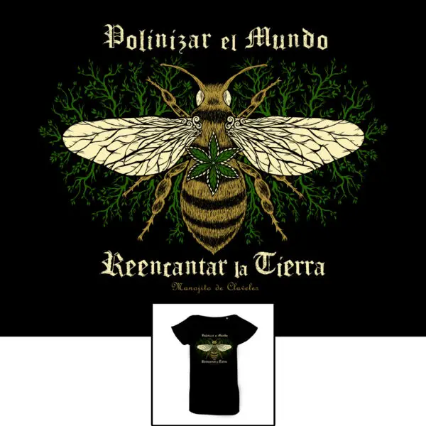 camiseta polinizar el mundo para mujer