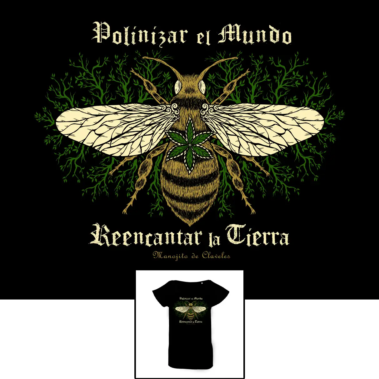 Camiseta Polinizar el mundo para mujer camiseta polinizar el mundo para mujer