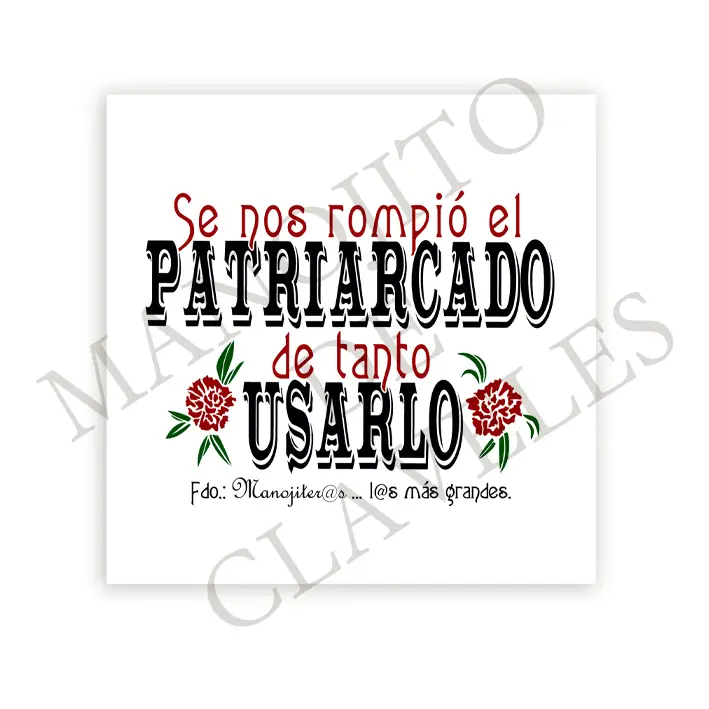 Azulejo Se nos rompió el Patriarcado, diseño de Amaya Barahona