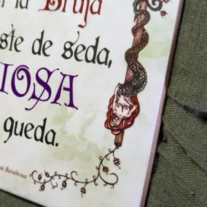 Detalle de la cerámica ilustrada del azulejo Diosa Seda