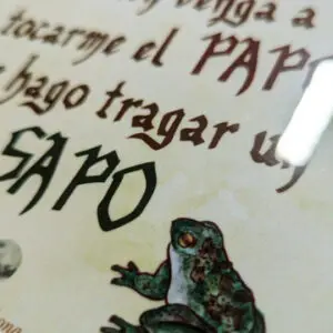 Azulejo · Quien venga a tocarme el papo le hago tragar un sapo. Amaya Barahona