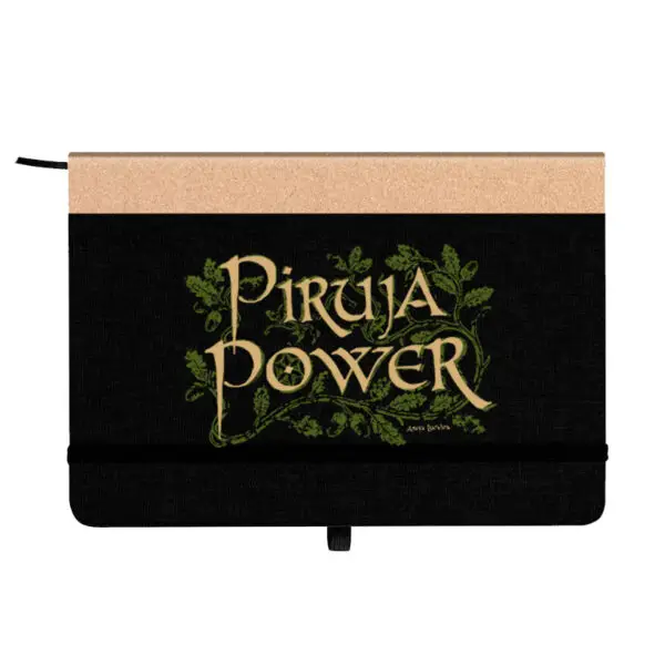 Cuaderno negro Piruja Power · Estampado verde