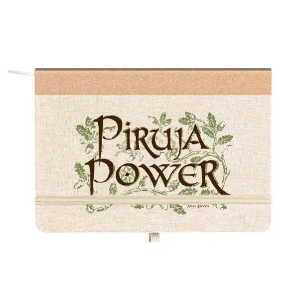Cuaderno crema Piruja Power · Estampado verde