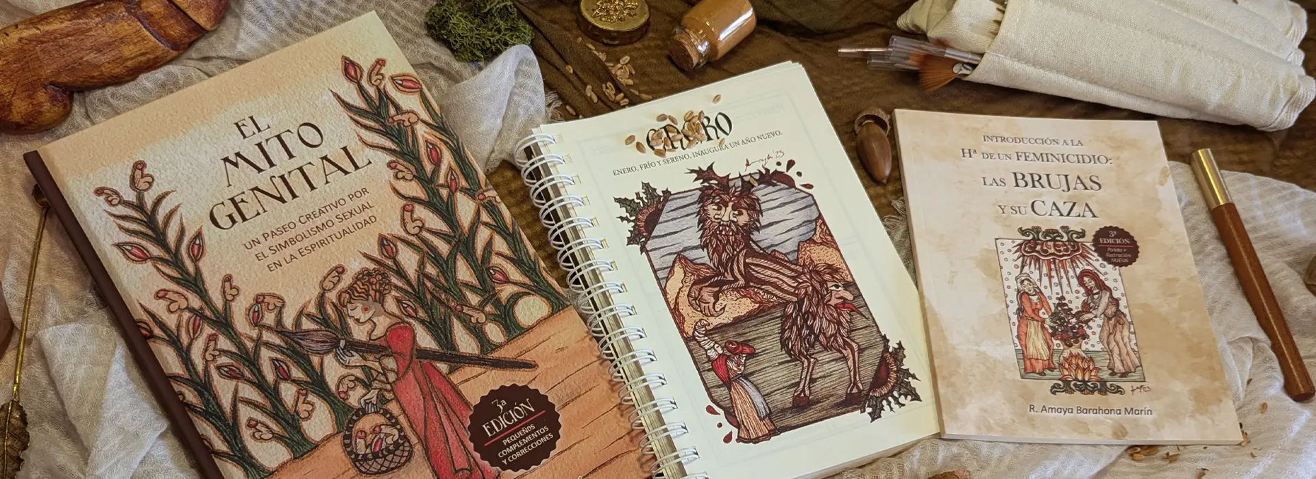 Selección de libros y cartas ilustradas de Amaya Barahona
