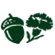 Icono verde de bellotas y claveles