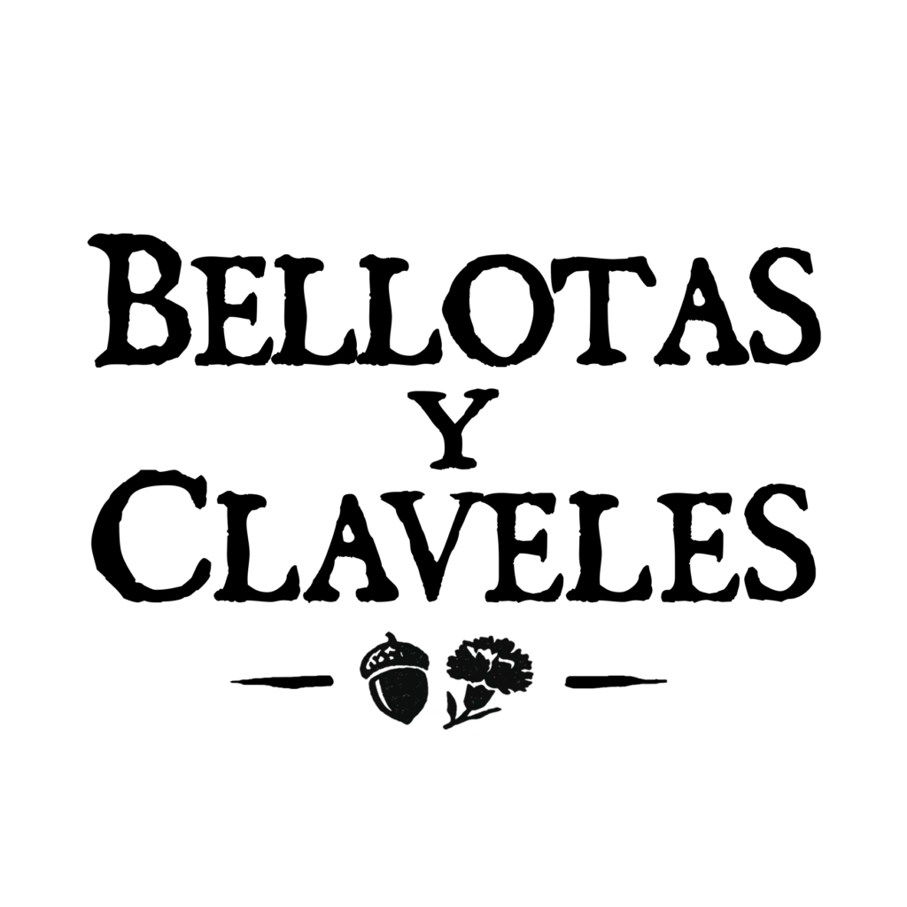 Logotipo negro de Bellotas y Claveles