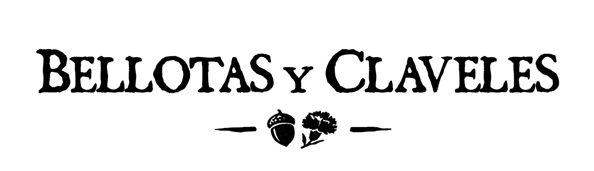Logotipo negro de Bellotas y Claveles